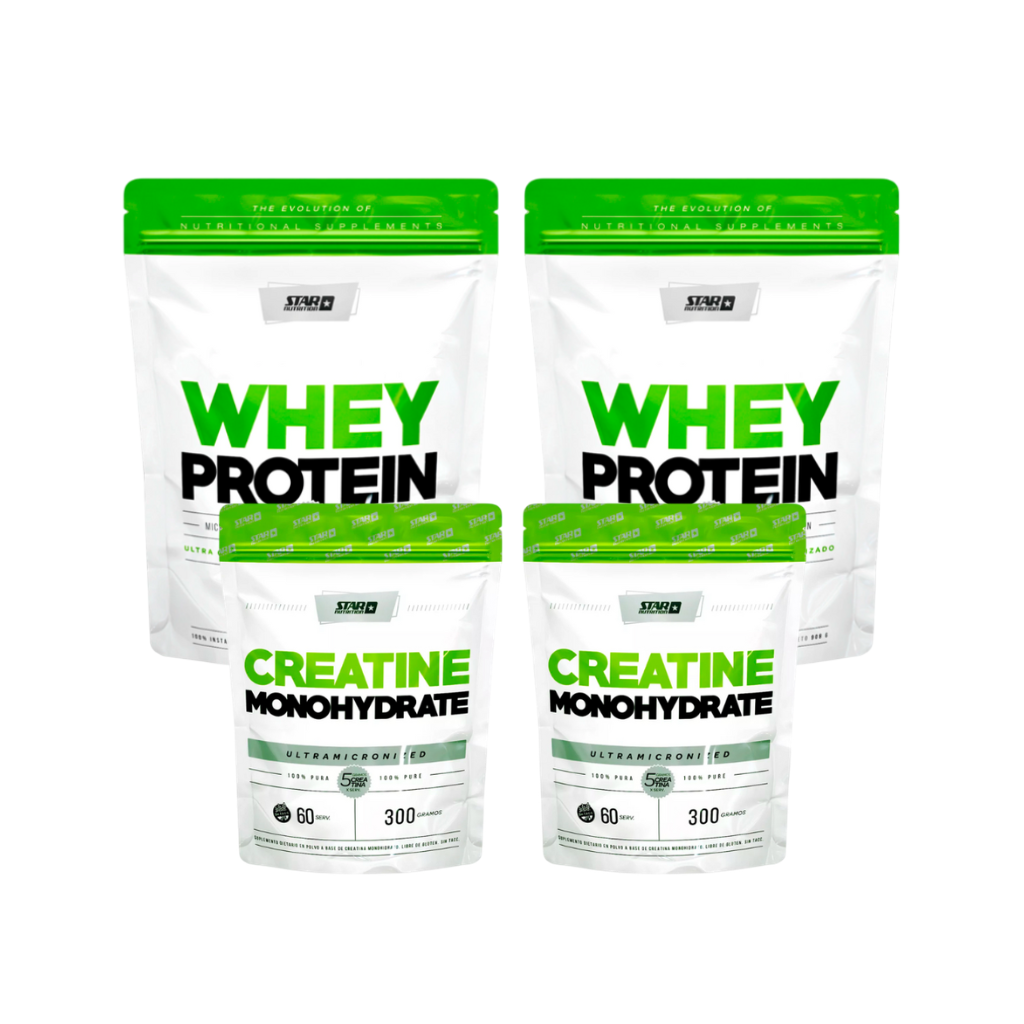 COMBO Whey Protein X2 + Creatina Doypack X2 combo whey x2 creatina doypack x2